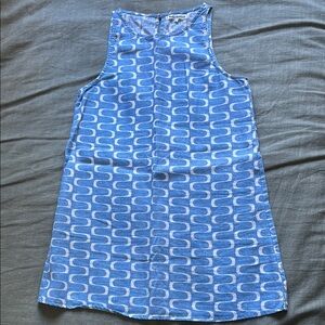 ReformationBlue and White Patterned Sleeveless Dress
